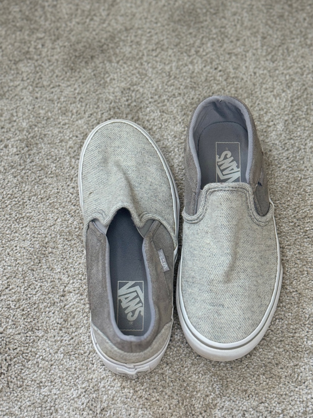 Vans Slip-On Sneakers in Heather Gray and Gray